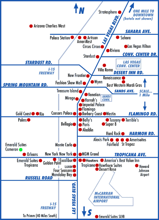 map to Emerald Suites Cameron