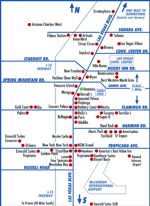 Las Vegas Strip Map
