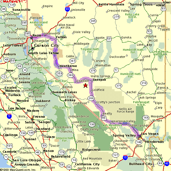 reno to las vegas road trip map