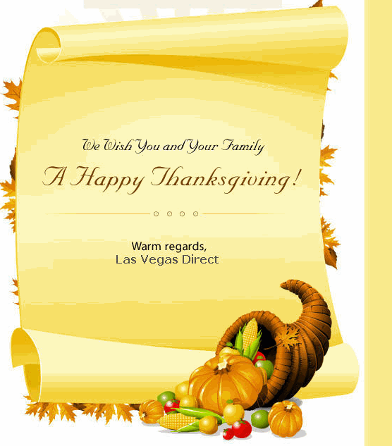 Happy Thanksgiving from Las Vegas Direct