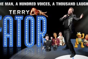 Terry Fator singing on stage.