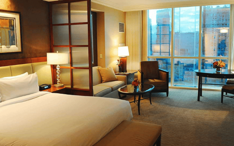 Interior picture of hotel room in The Signature by MGM Grand