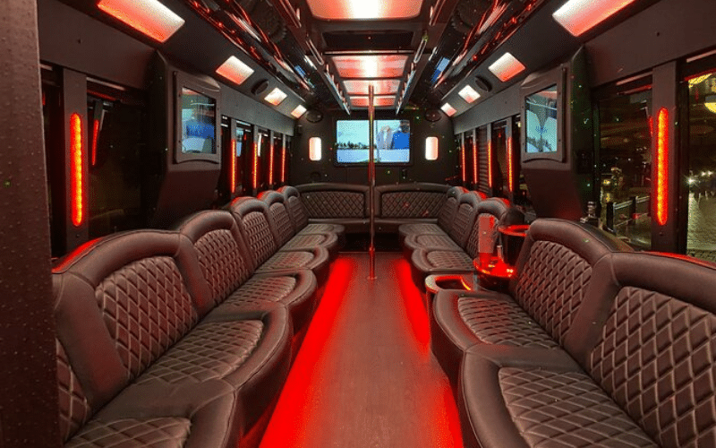 Interior of party bus in Las Vegas
