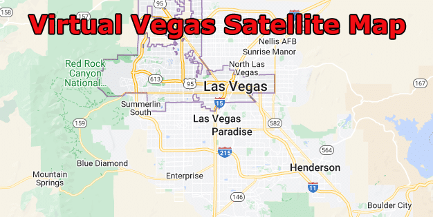 Satellite View of the Las Vegas Strip. Las Vegas Interactive VR Map,