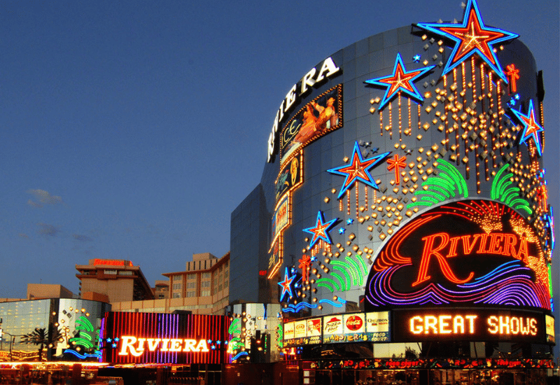 Riviera Hotel, Las Vegas Boulevard, looking northeast — Calisphere