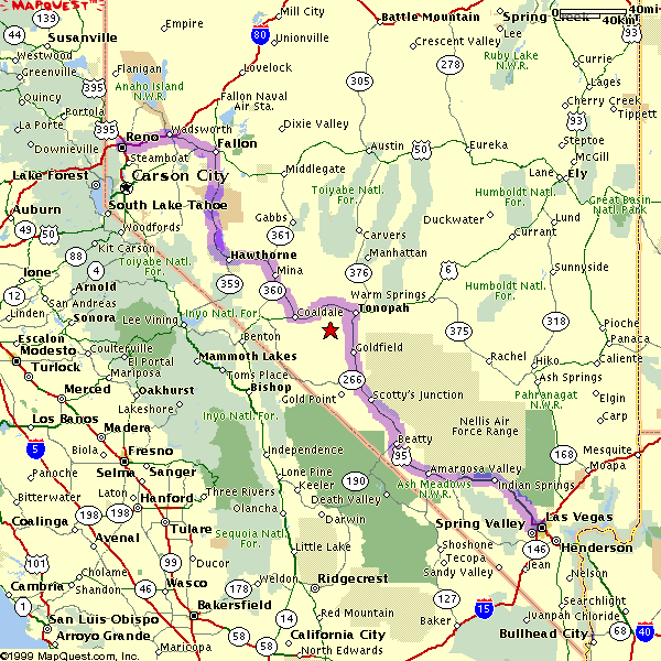 Driving Directions to Las Vegas from Reno