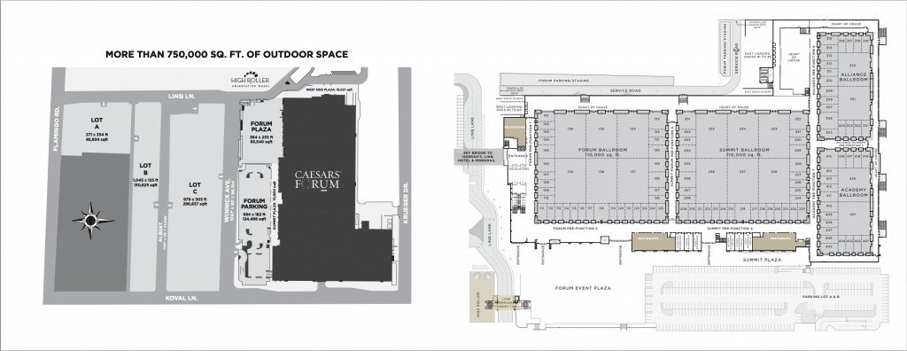 Map of Caesars Forum layout