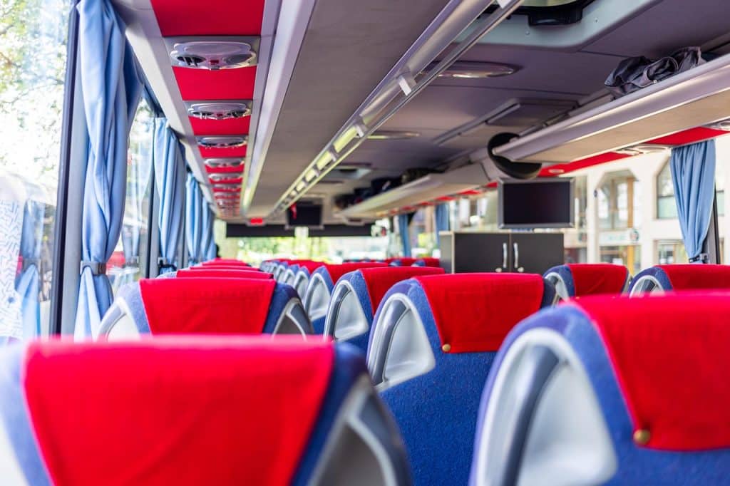 Coach bus interior