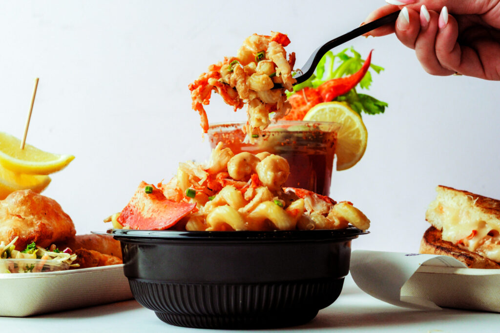 Selection of food and a lobster bloody mary from Lobster ME