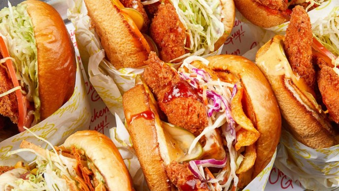 Chicken sandwiches from Chicken Guy at The Forum Shops