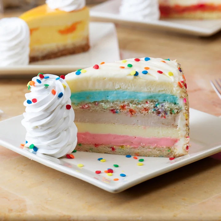 Birthday cake cheese cake from The Cheesecake Factory at The Forum Shops